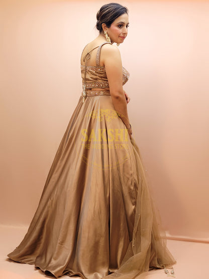Designer Wedding and Party Wear Gold Lehenga For Women