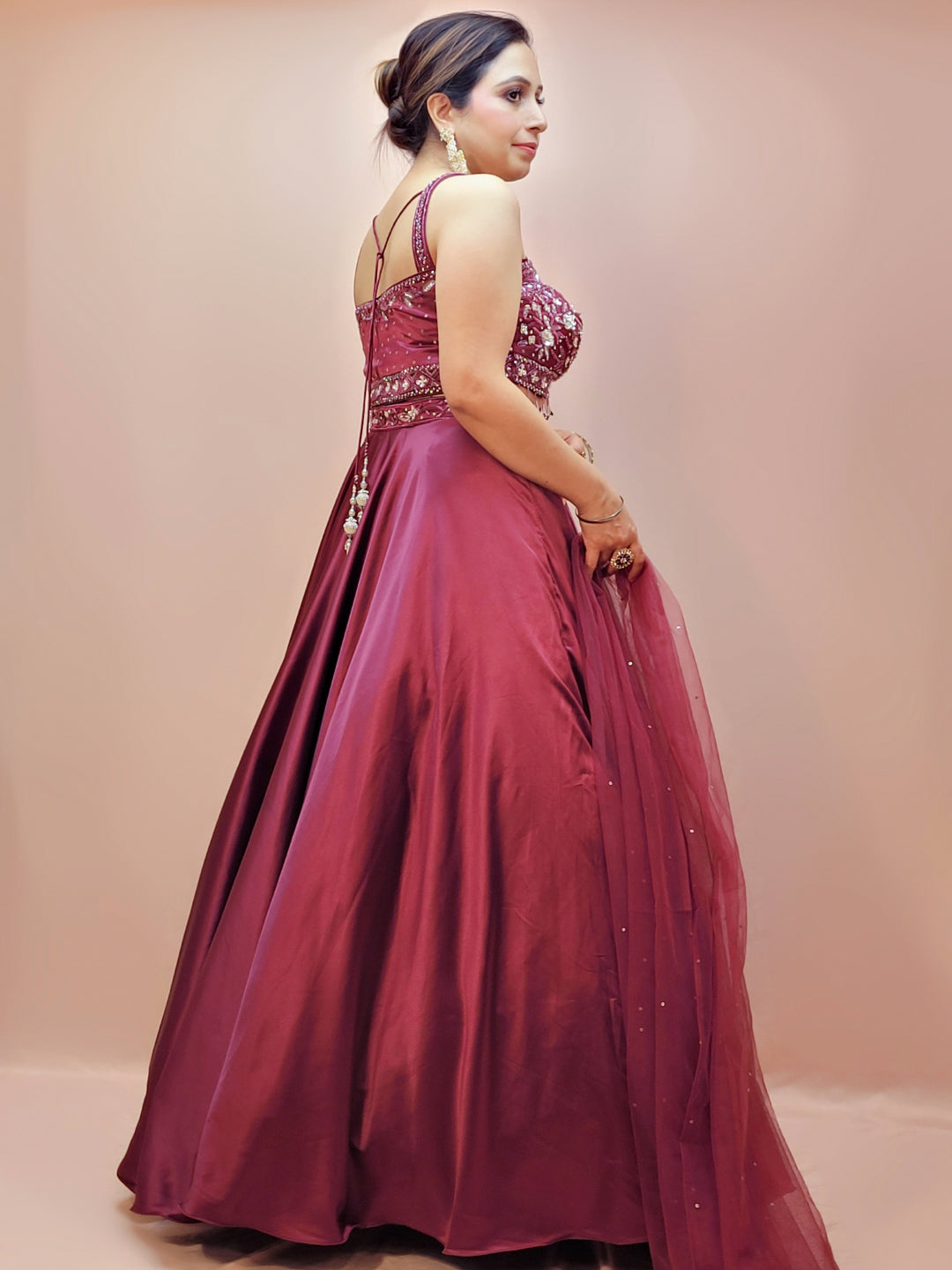 Designer Wedding and Party Wear Purple Lehenga For Women. Ready to Wear. Heavy Handwork Crop Top.