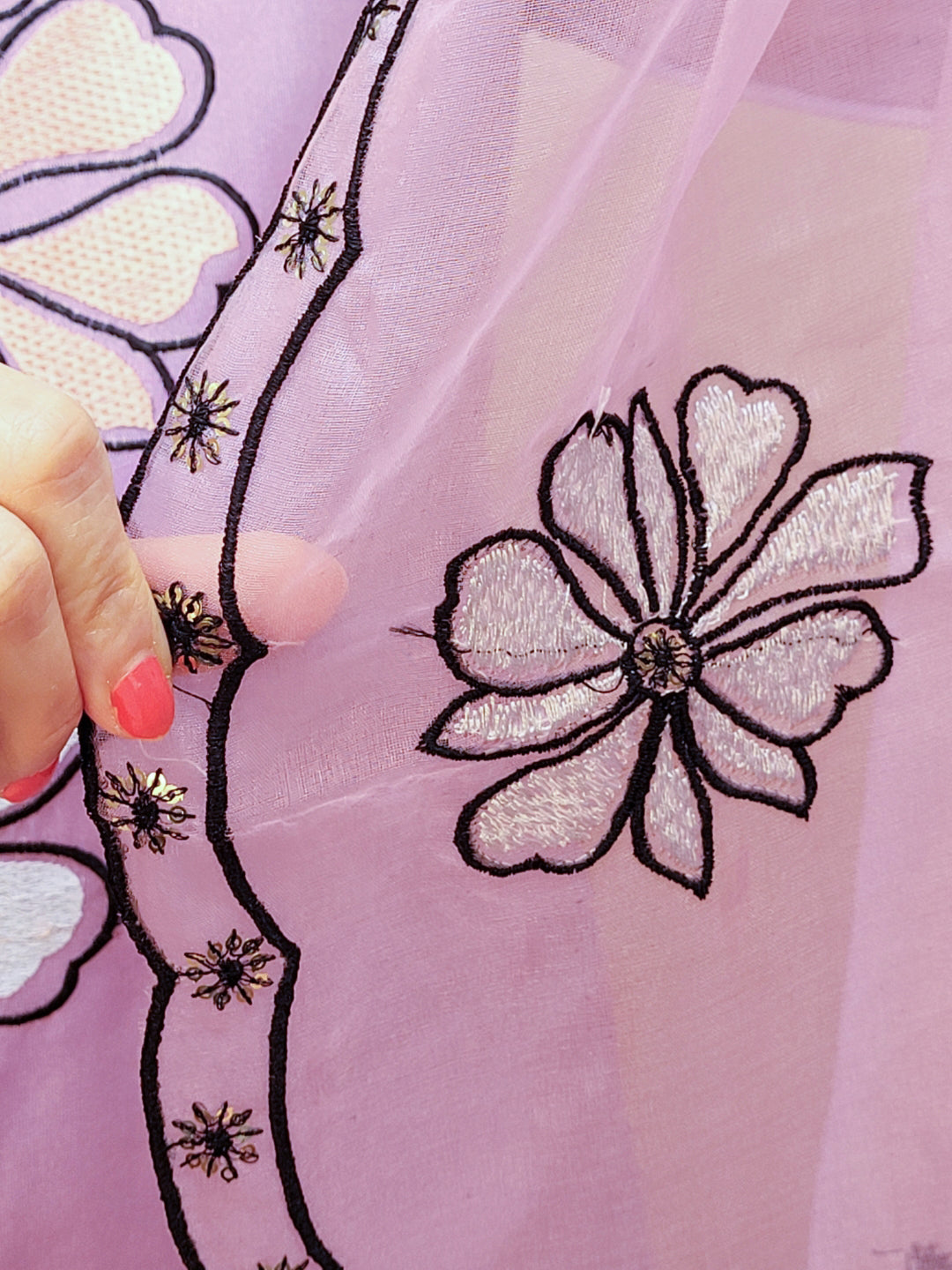 Lavender Kurti Pant Set for Women with Embroidered Dupatta