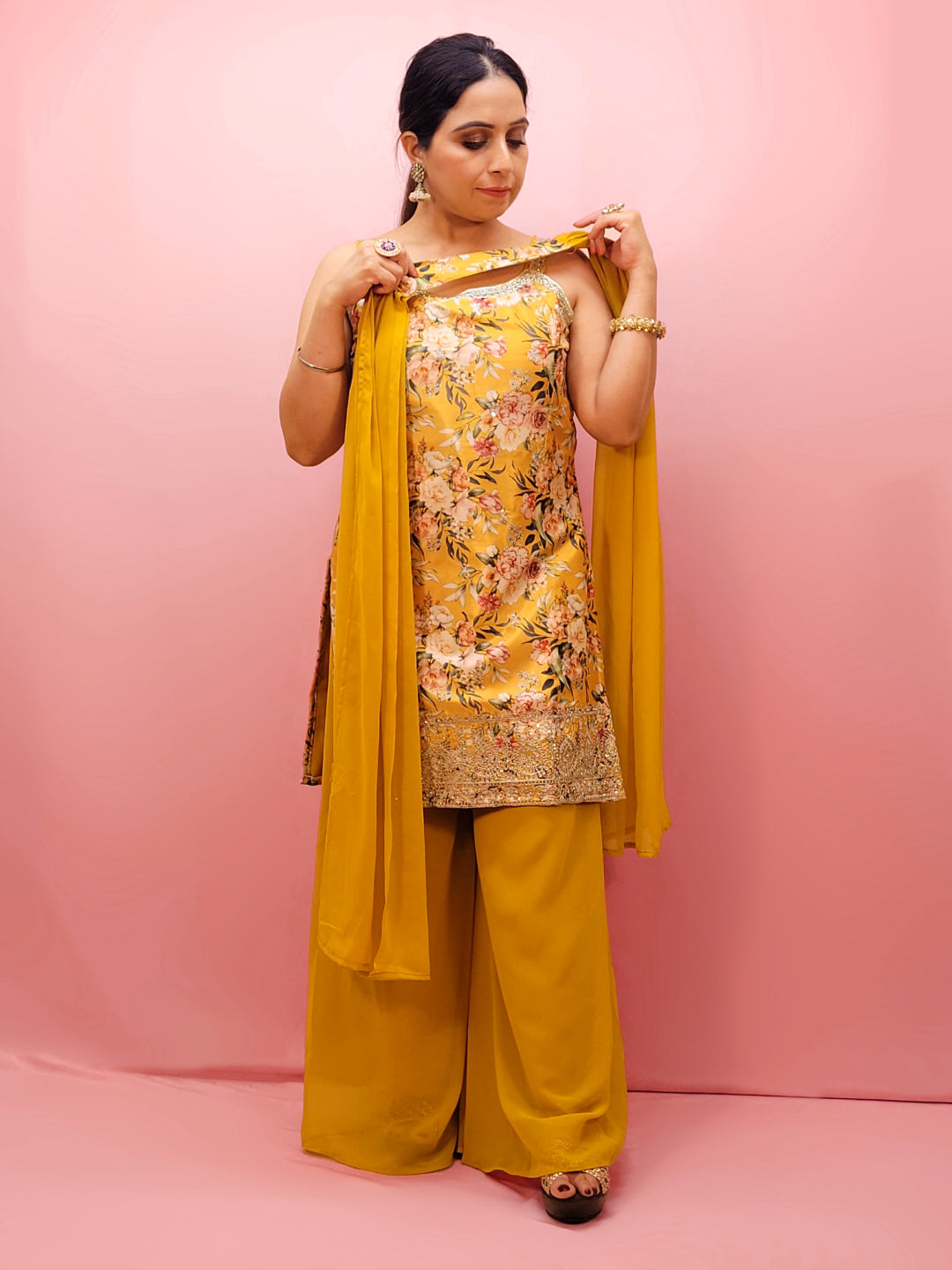 Silk Blend Haldi Outfit for Women