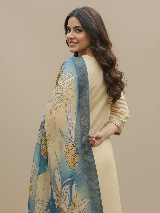 Silk Blend Party Wear Suit Set for Women