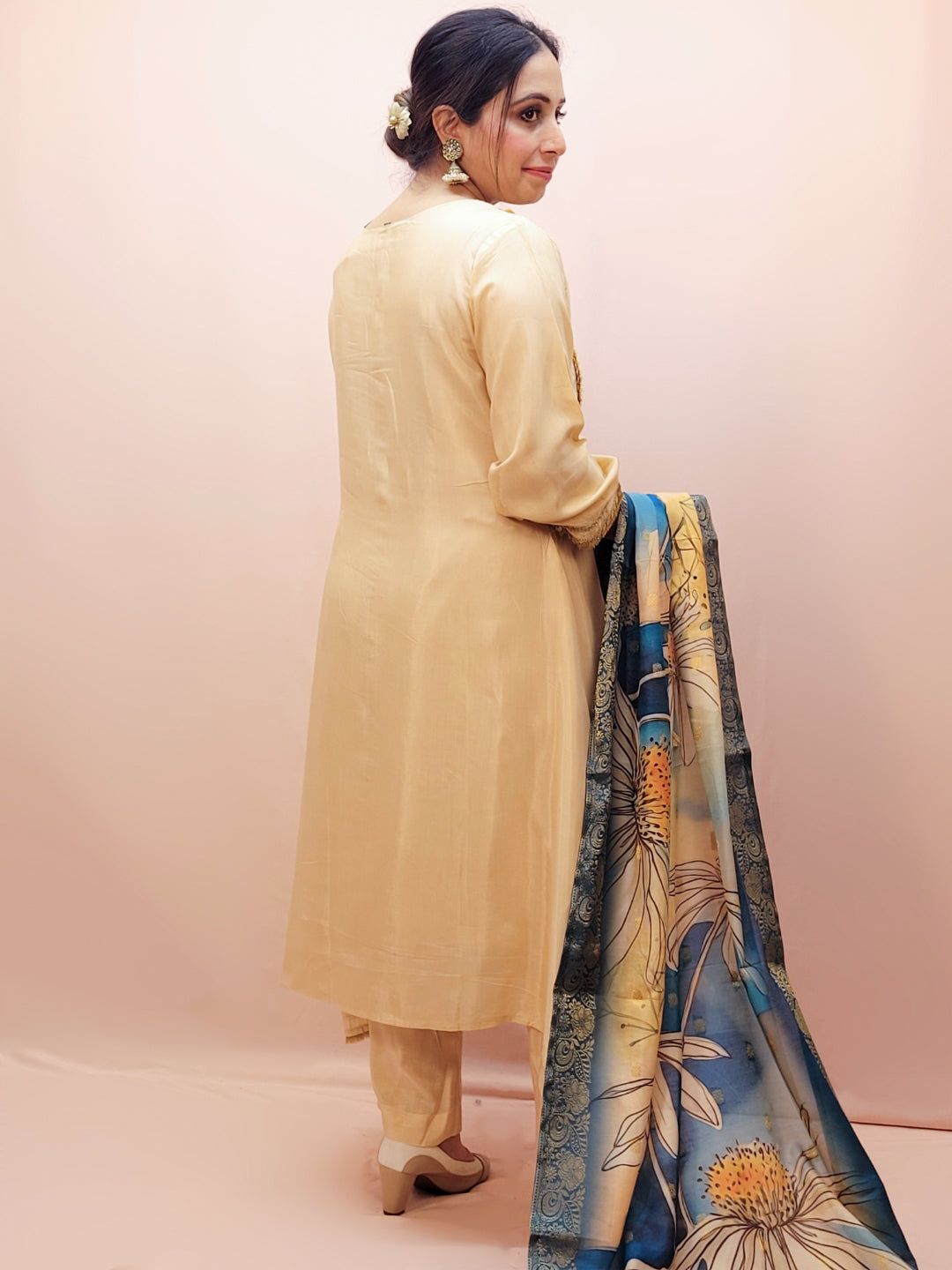 Silk Blend Party Wear Kurta Set for Women