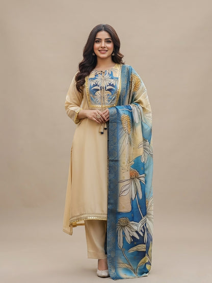 Silk Blend Party Wear Suit Set for Women
