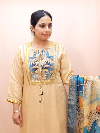 Silk Blend Party Wear Kurta Set for Women