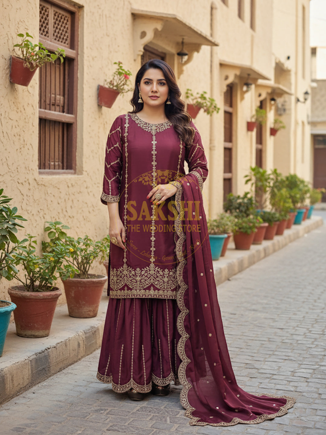 Heavy Embroidered Pakistani Sharara Suit