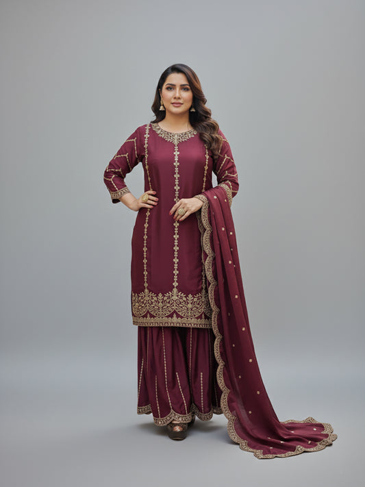 Heavy Embroidered Pakistani Sharara Suit