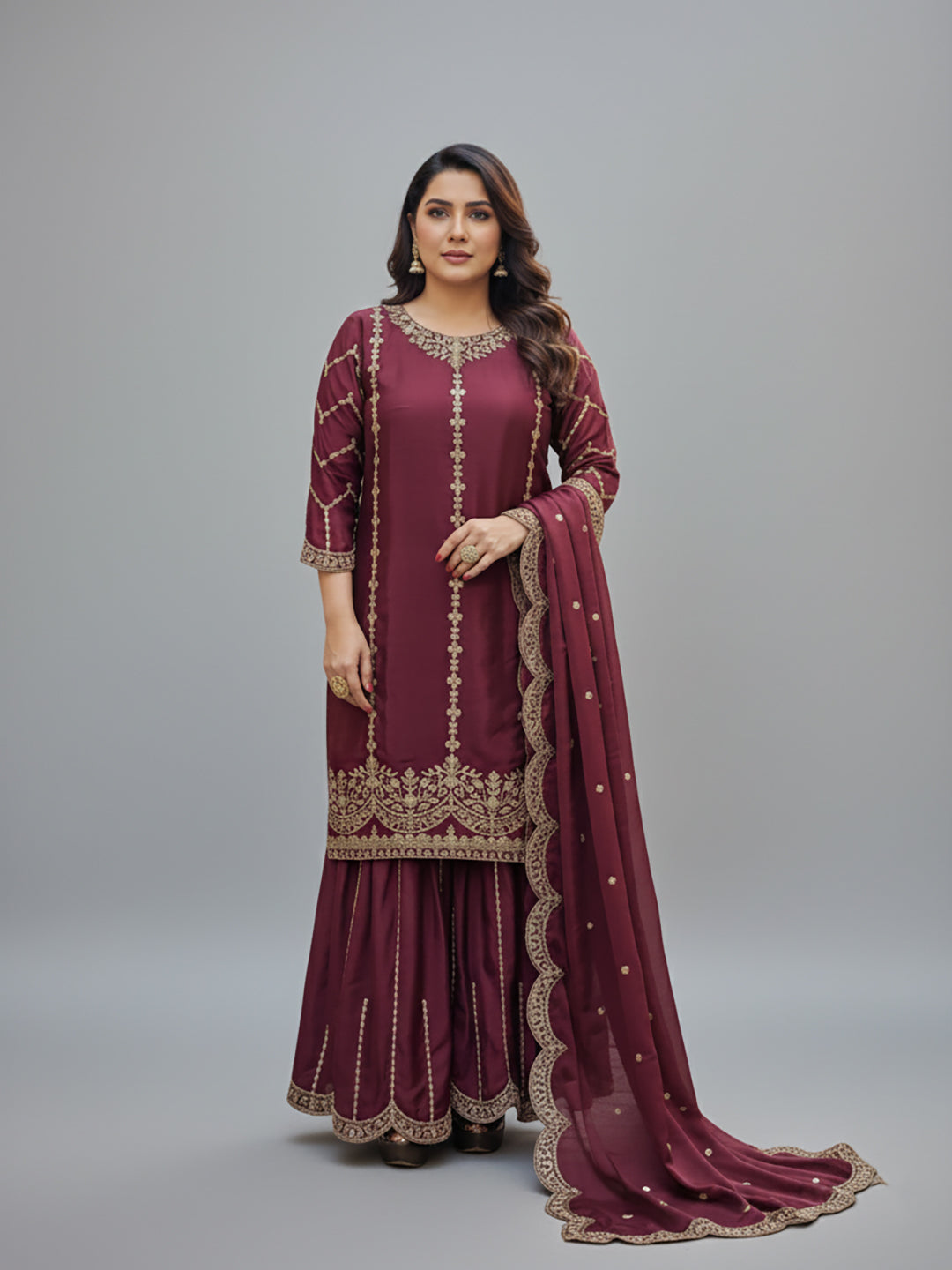 Heavy Embroidered Pakistani Sharara Suit