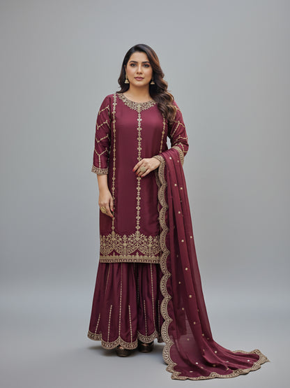 Heavy Embroidered Pakistani Sharara Suit