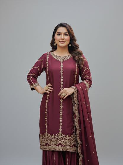 Heavy Embroidered Pakistani Sharara Suit