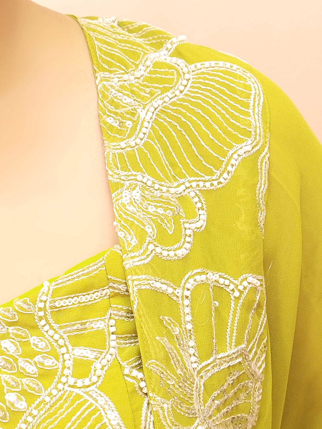 Lime Green Festive and Party Wear Outfit for Women