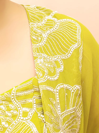 Lime Green Festive and Party Wear Outfit for Women