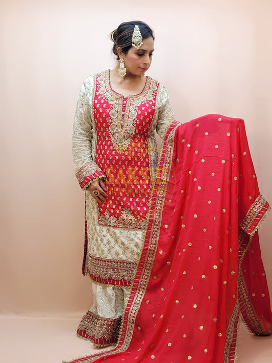 Heavy Embroidered Pakistani Sharara Suit