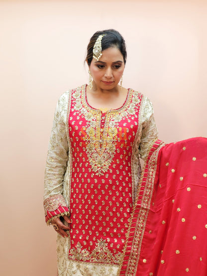 Heavy Embroidered Pakistani Sharara Suit
