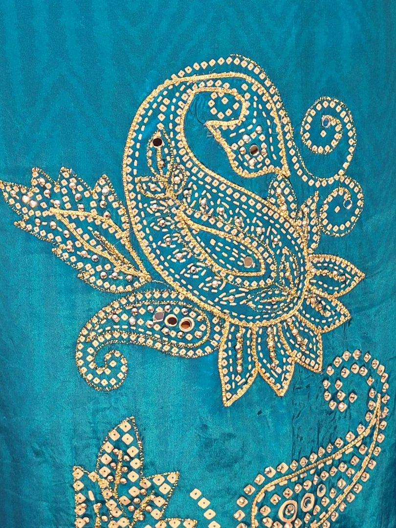 Blue Silk Party Wear Suit Set for Women