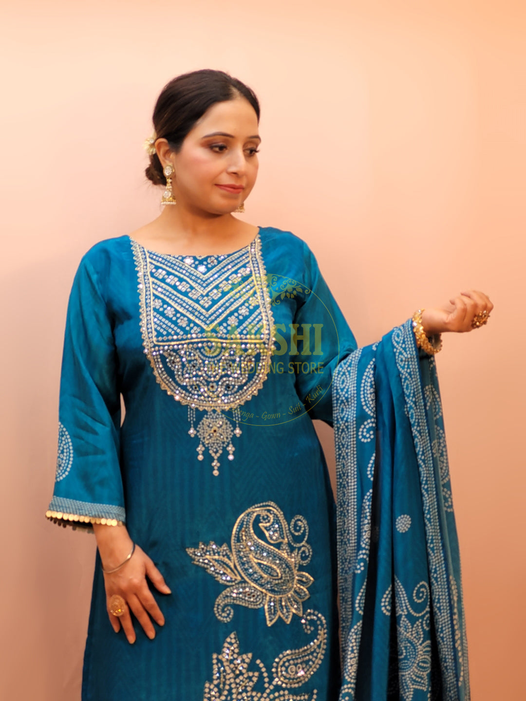 Blue Silk Kurta Set for Women