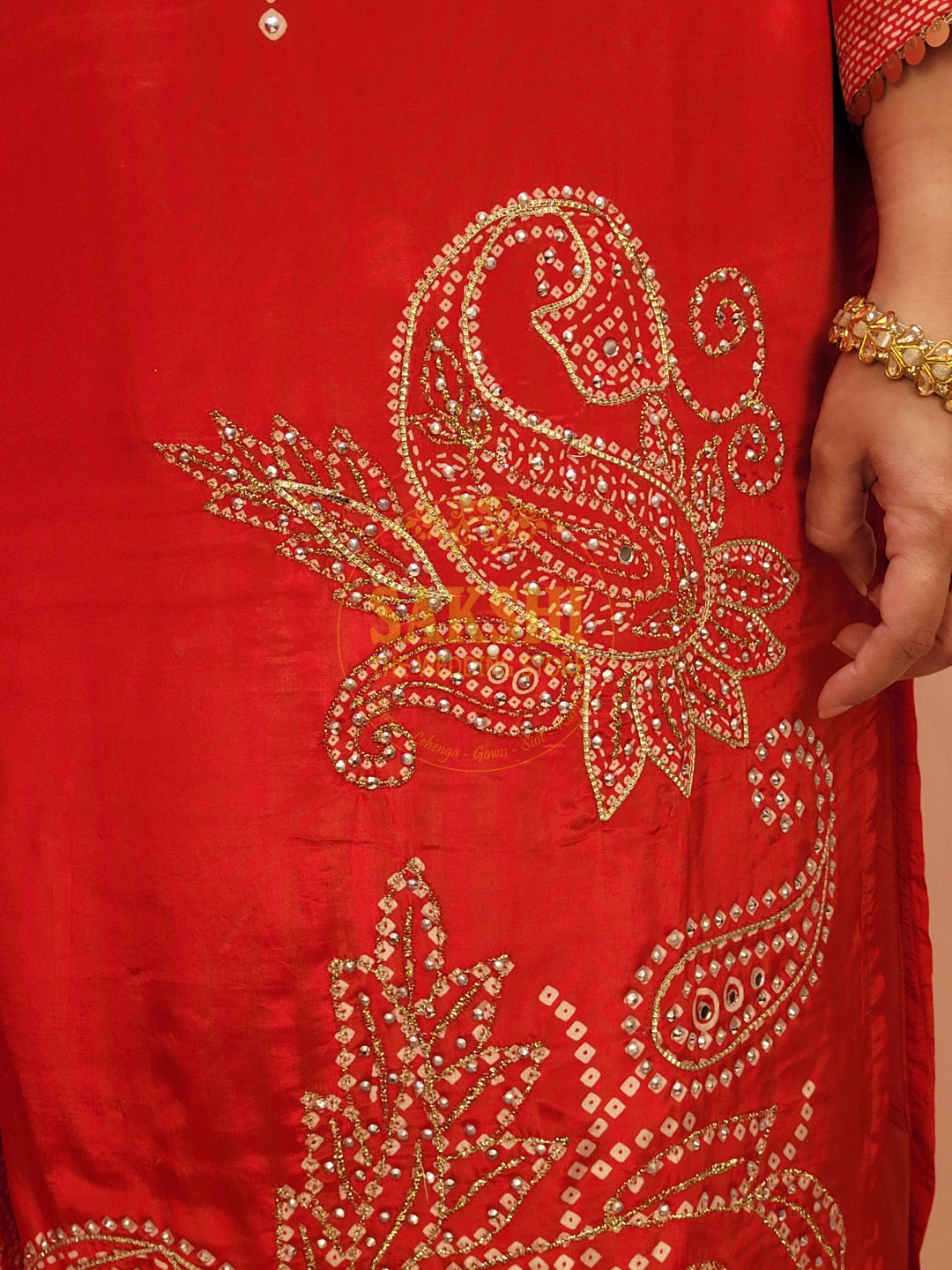 Red Silk Kurta Set for Women