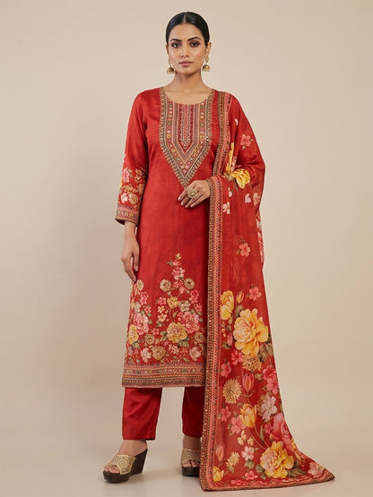 Rust Orange Pakistani Suit with Pants