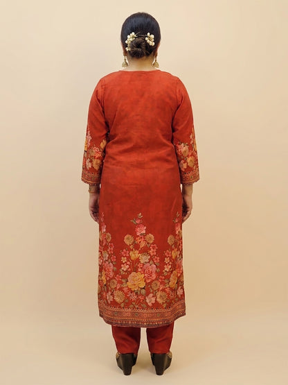Rust Orange Pakistani Suit with Pants