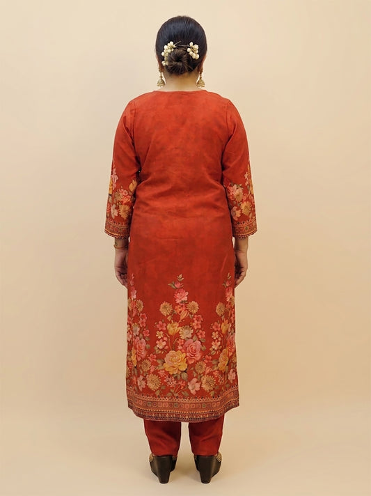 Rust Orange Pakistani Suit with Pants