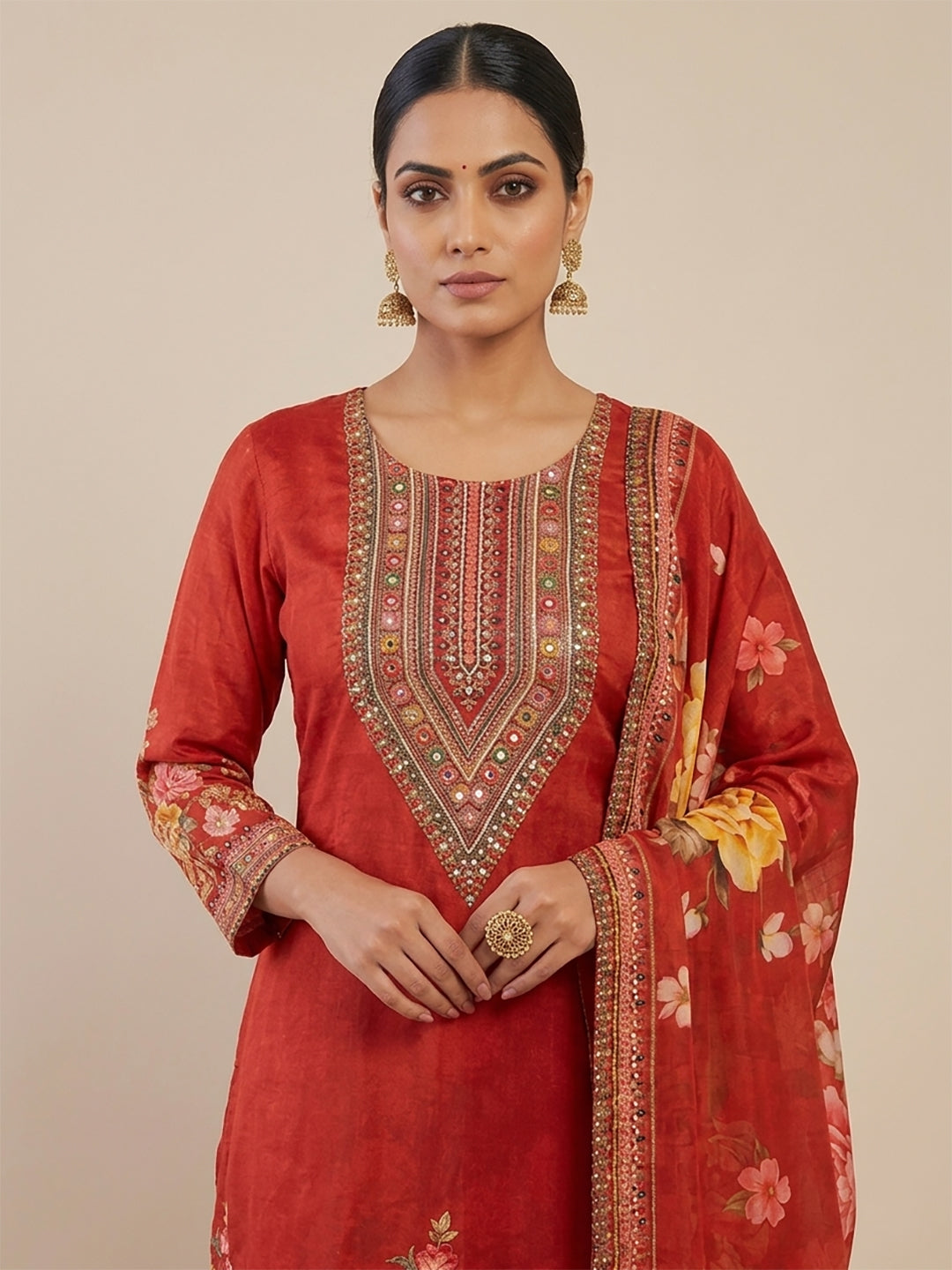 Rust Orange Pakistani Suit with Pants