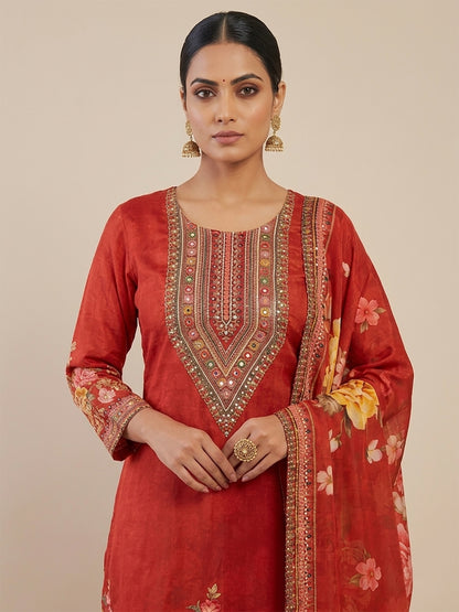 Rust Orange Pakistani Suit with Pants