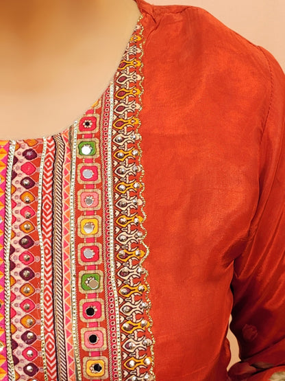 Rust Orange Pakistani Suit with Pants
