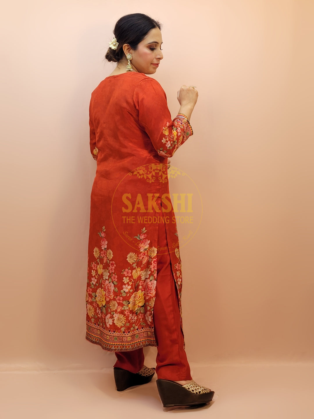 Rust Orange Pakistani Suit with Pants