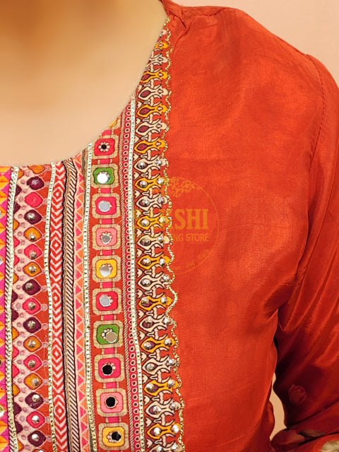 Rust Orange Pakistani Suit with Pants