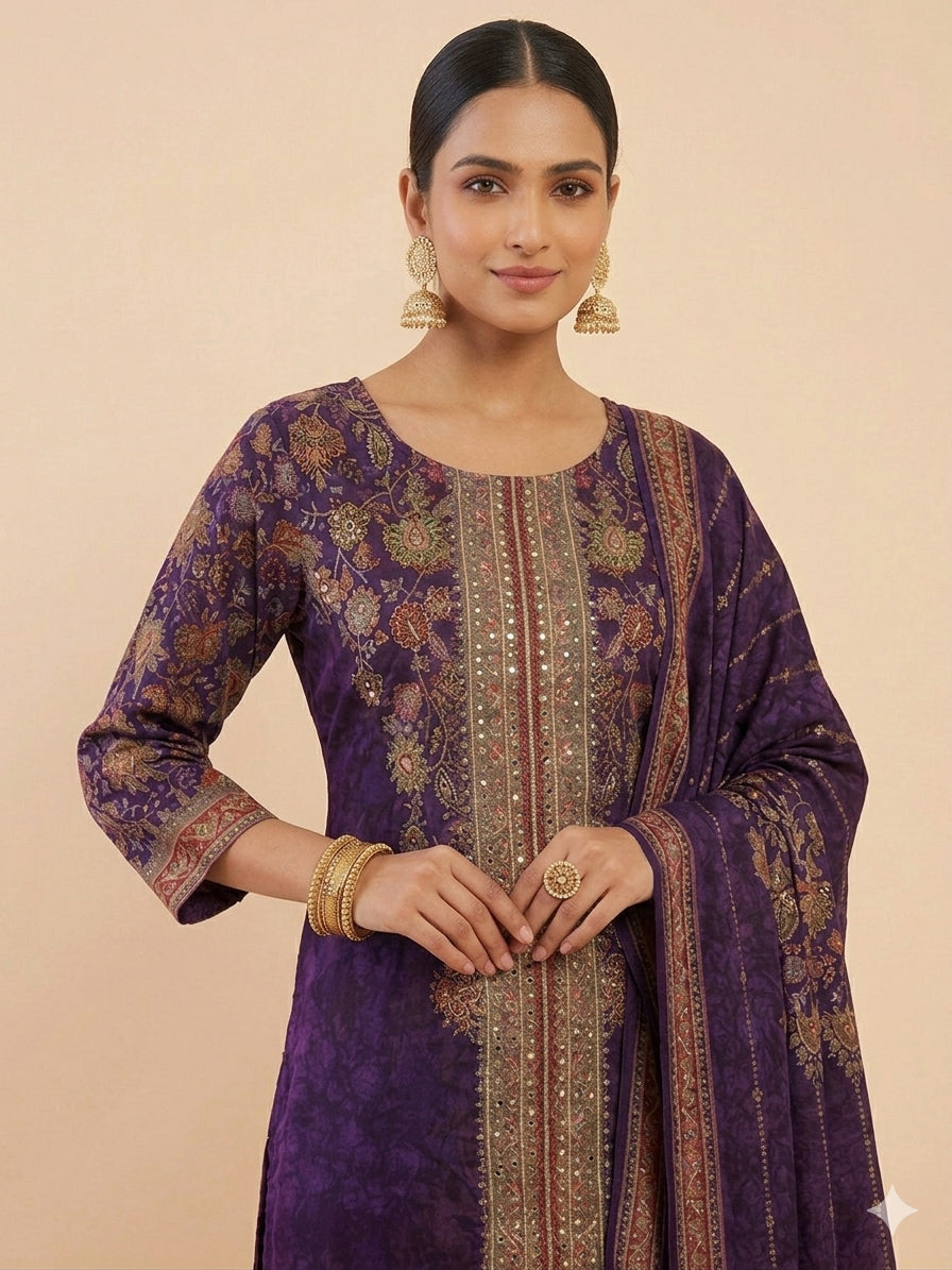 Purple Pakistani Suit with Pants