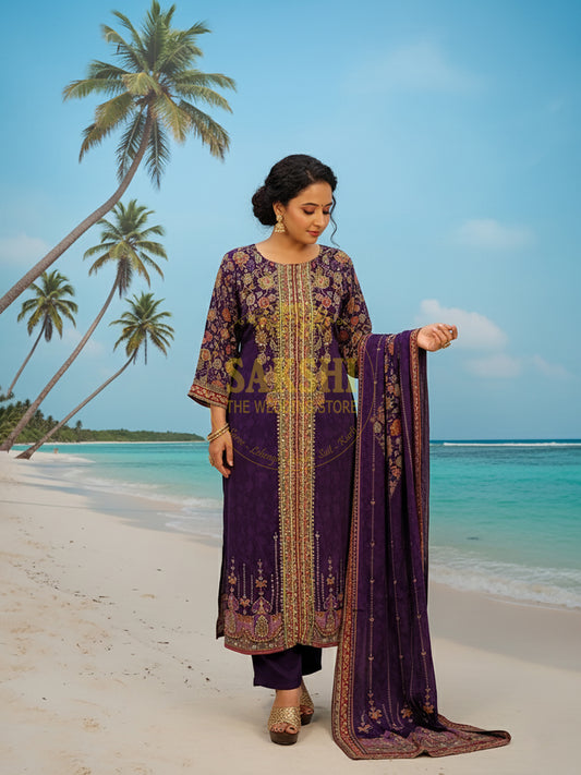 Purple Pakistani Suit with Pants