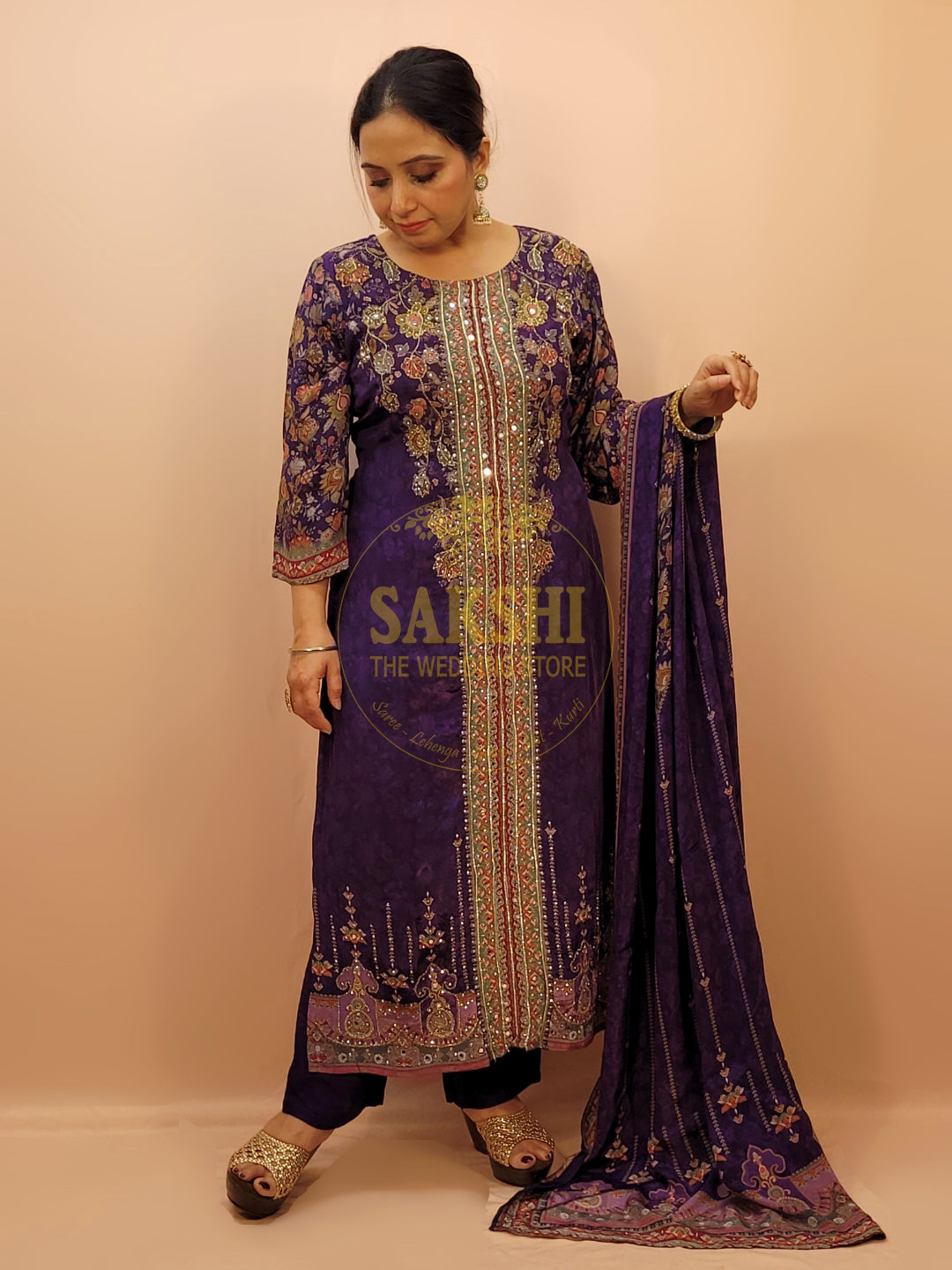 Purple Pakistani Suit with Pants