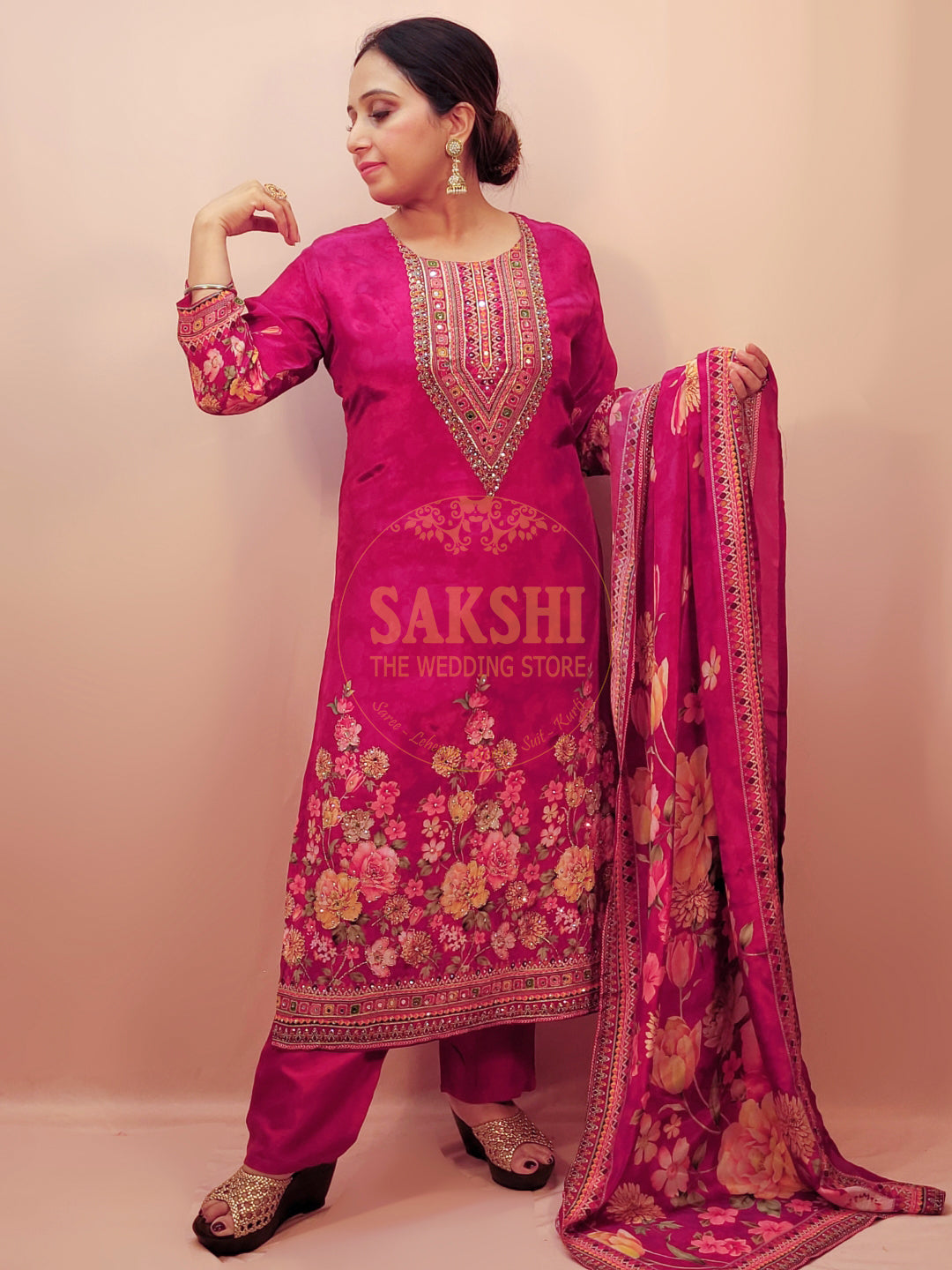 Pink Pakistani Suit with Pants