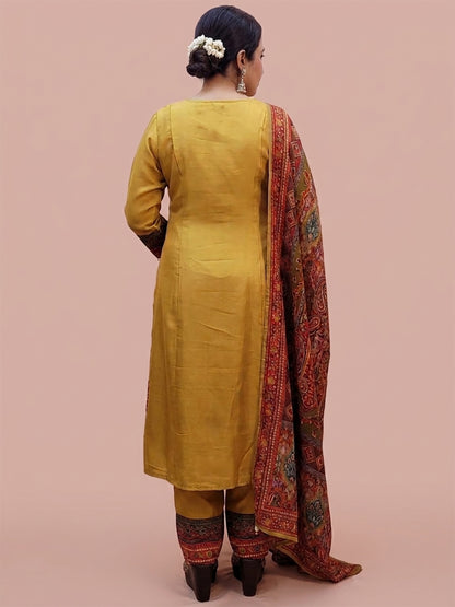 Anarkali Suit in Yellow Color