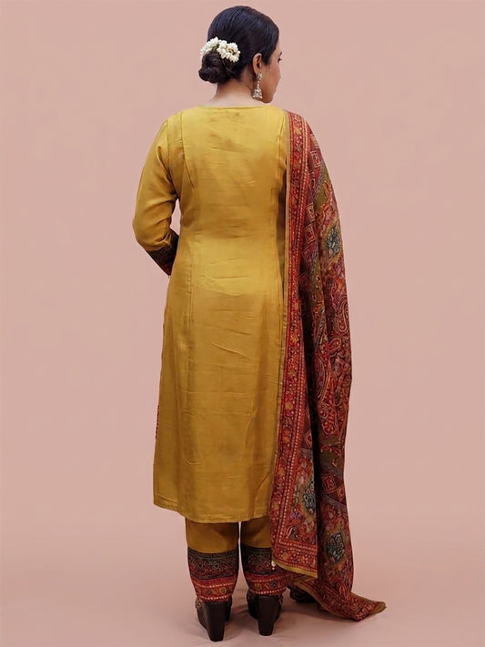 Anarkali Suit in Yellow Color