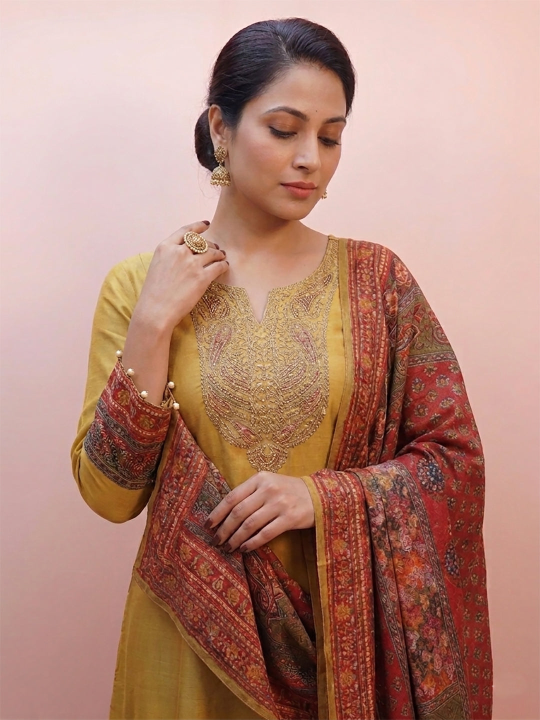 Anarkali Suit in Yellow Color