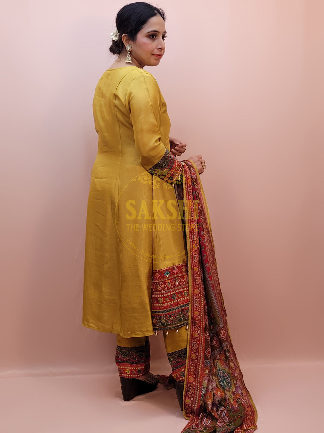 Anarkali Suit in Yellow Color