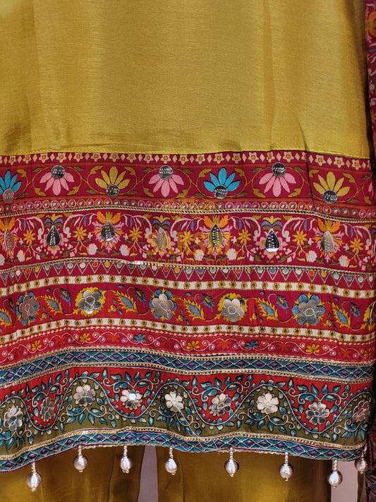 Anarkali Suit in Yellow Color