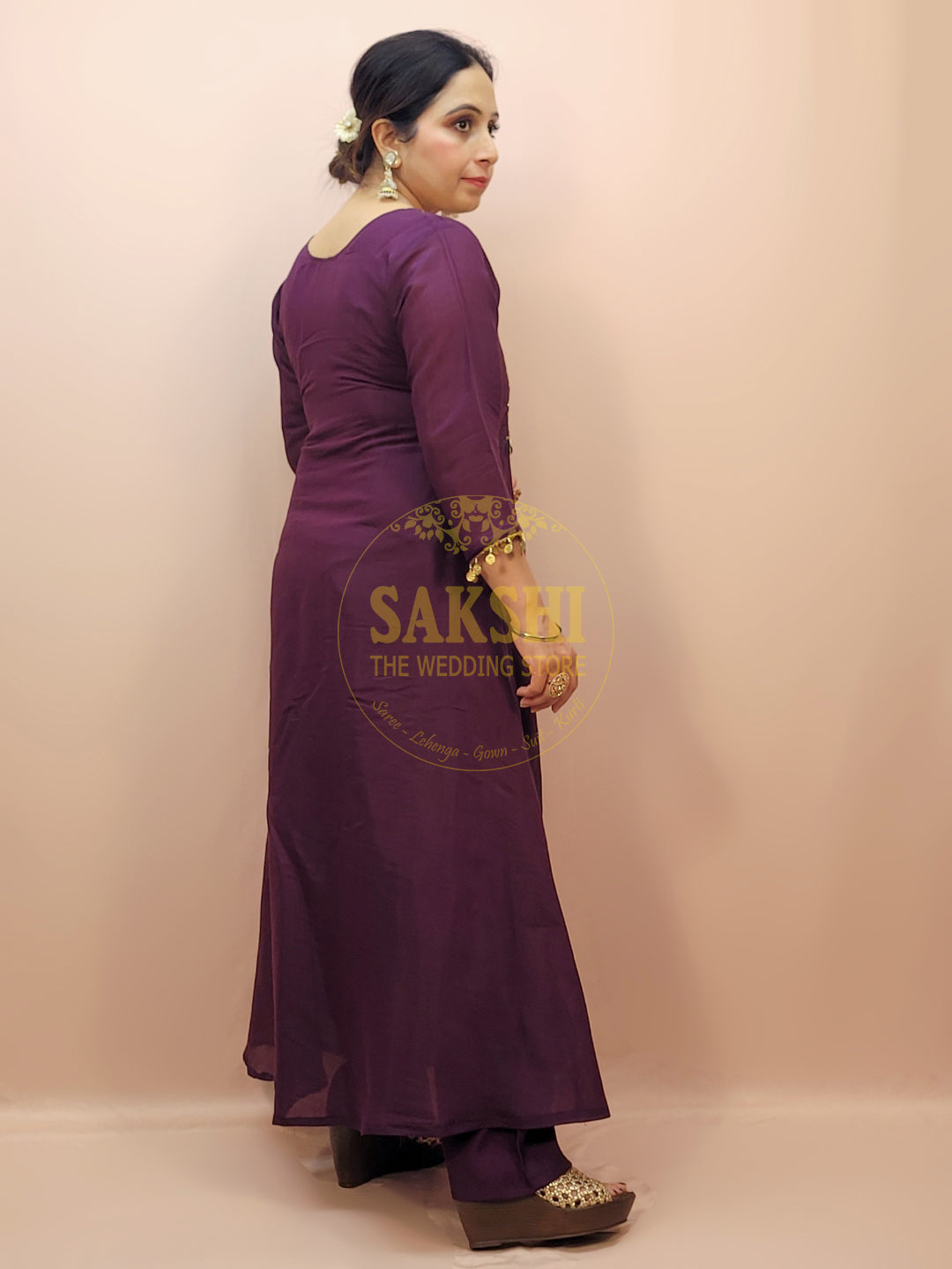 Anarkali Suit in Purple Color