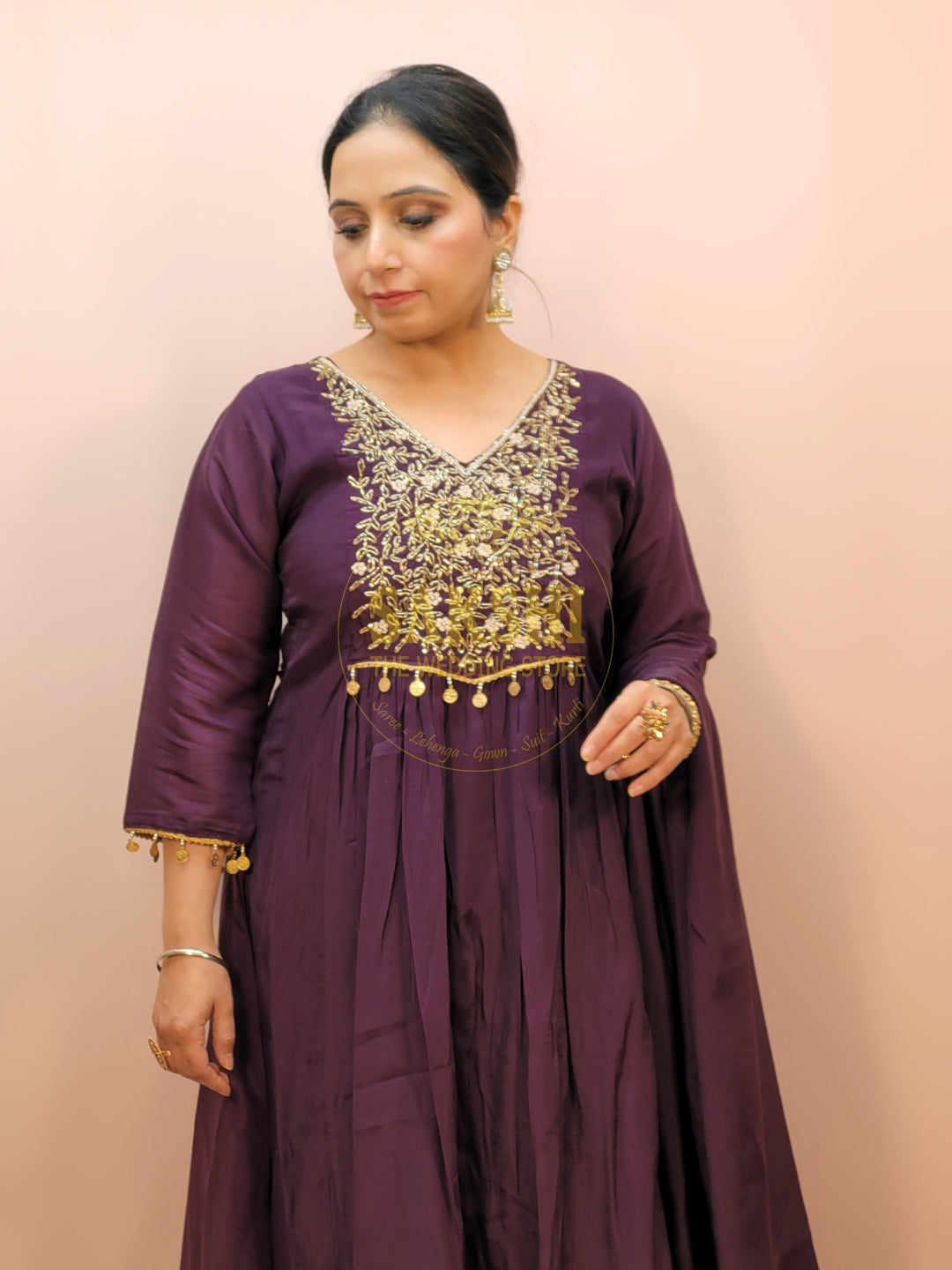 Anarkali Suit in Purple Color