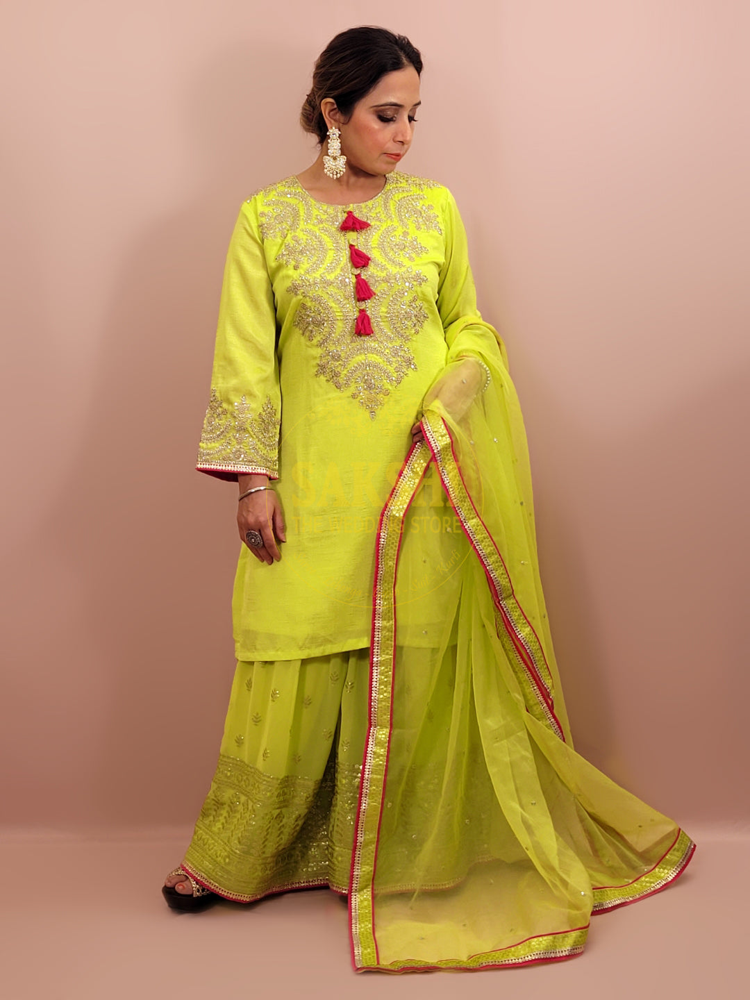 Green Sharara Suit Set