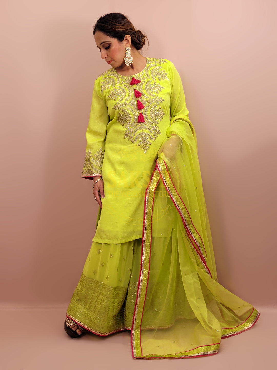 Green Sharara Suit Set