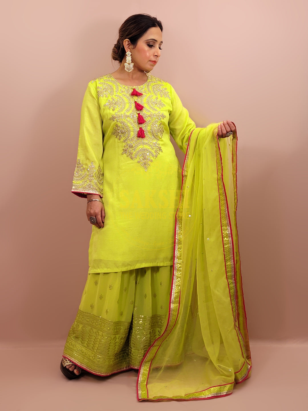 Green Sharara Suit Set