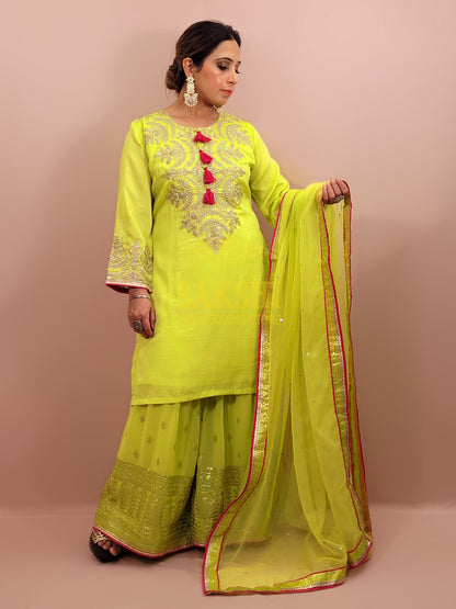 Green Sharara Suit Set