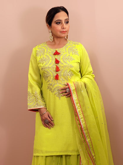 Green Sharara Suit Set