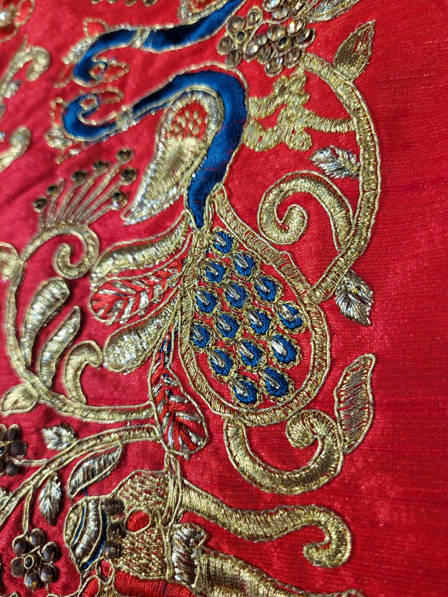 Light Golden Tissue Saree with beautiful embroidery