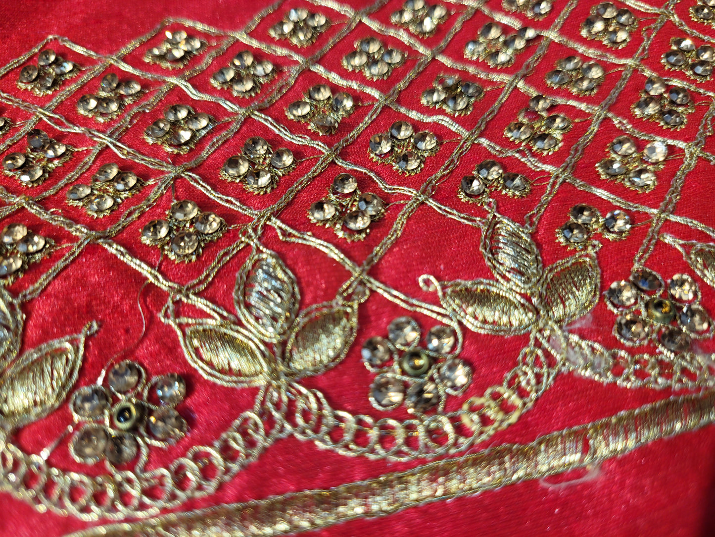 Light Golden Tissue Saree with beautiful embroidery