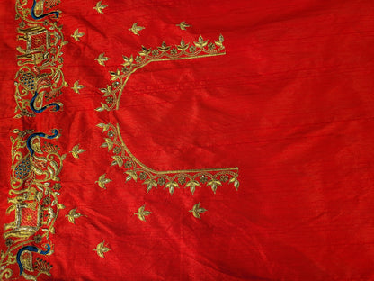 Light Golden Tissue Saree with beautiful embroidery