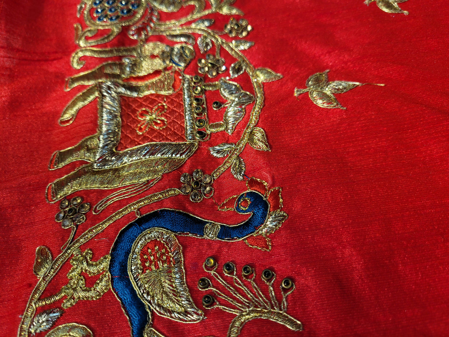 Light Golden Tissue Saree with beautiful embroidery