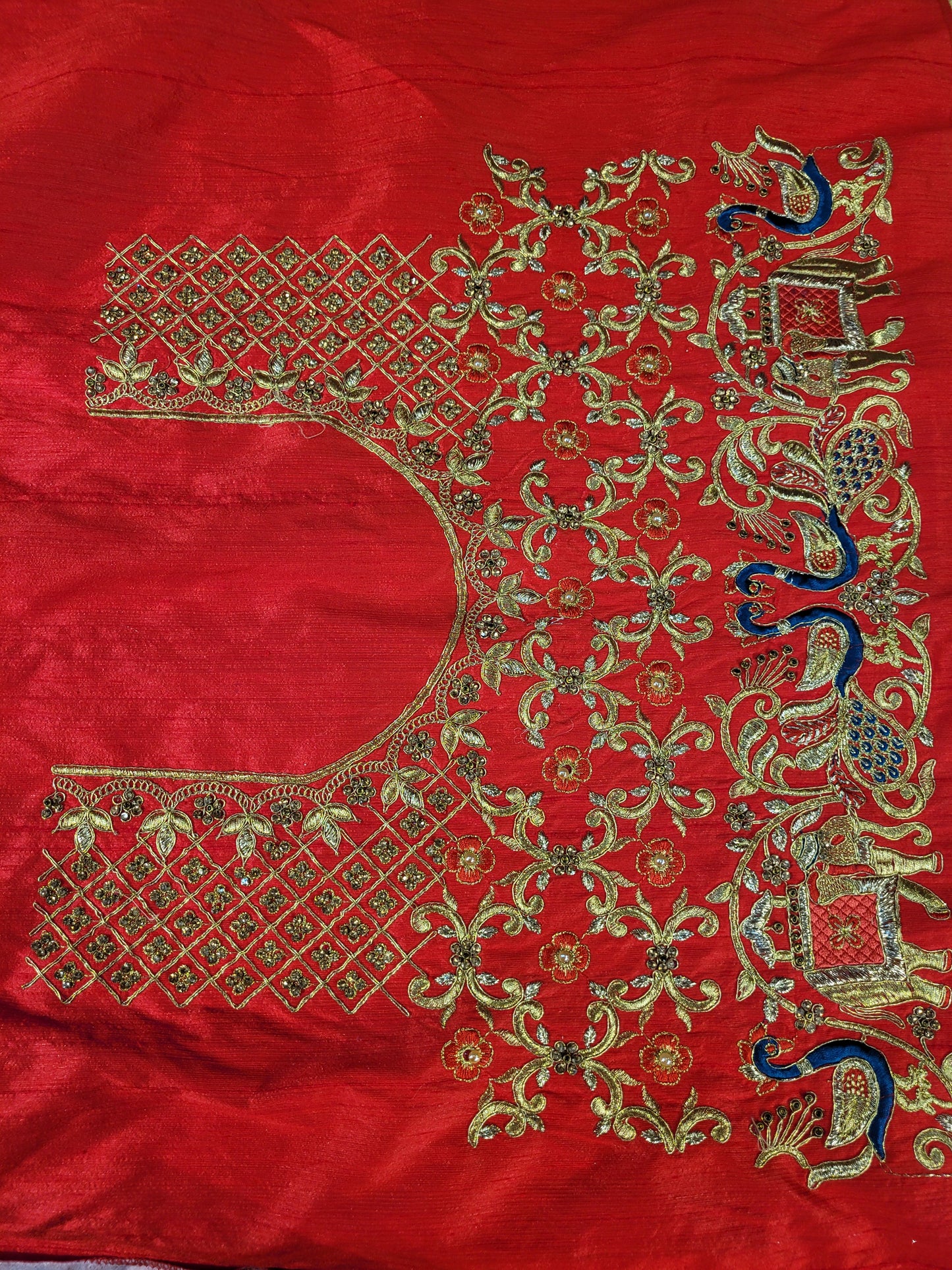 Light Golden Tissue Saree with beautiful embroidery
