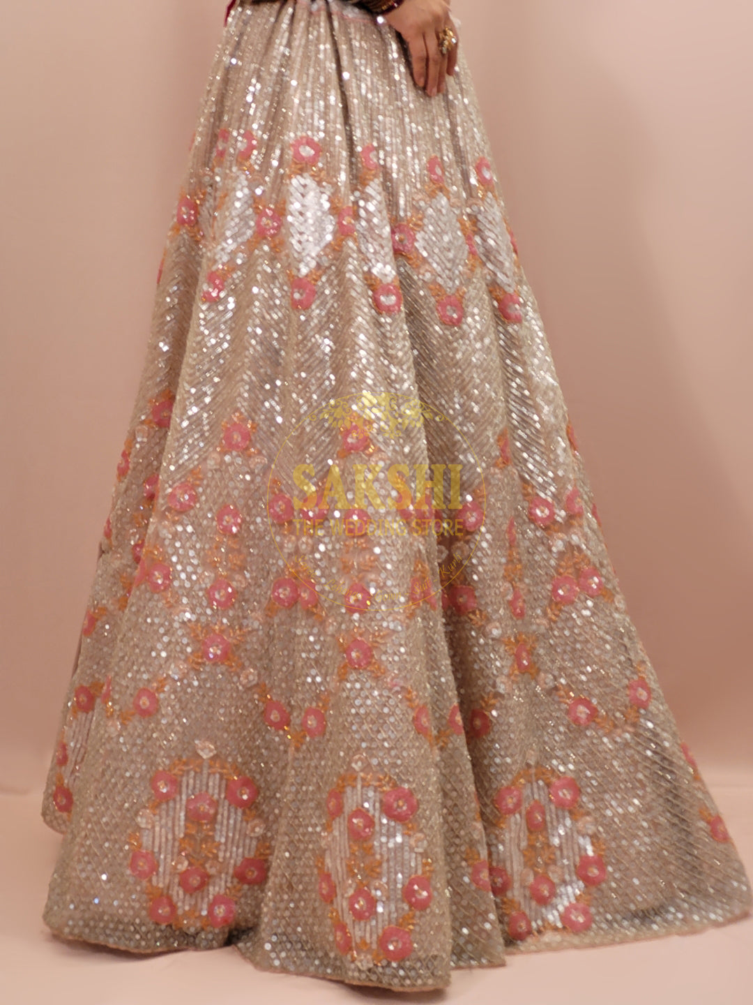 Ivory Water Sequins Lehenga